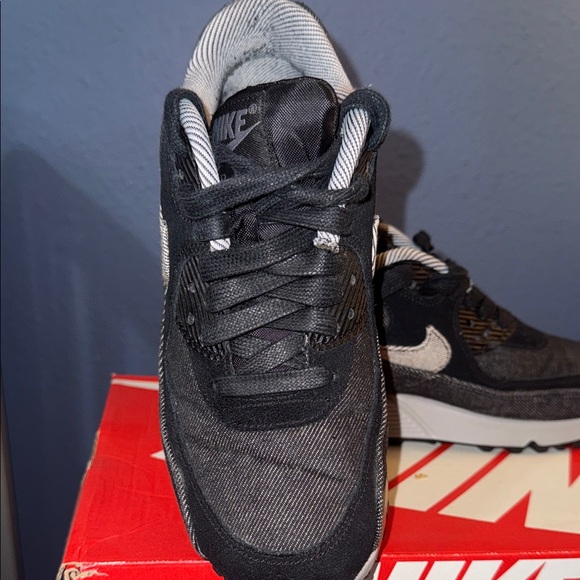 Nike Denim Black and White Air Max Sneakers - Picture 7 of 9
